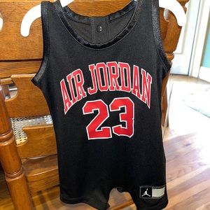 NWT Jordan infant romper jumpsuit 6M , soft jersey material, black red white